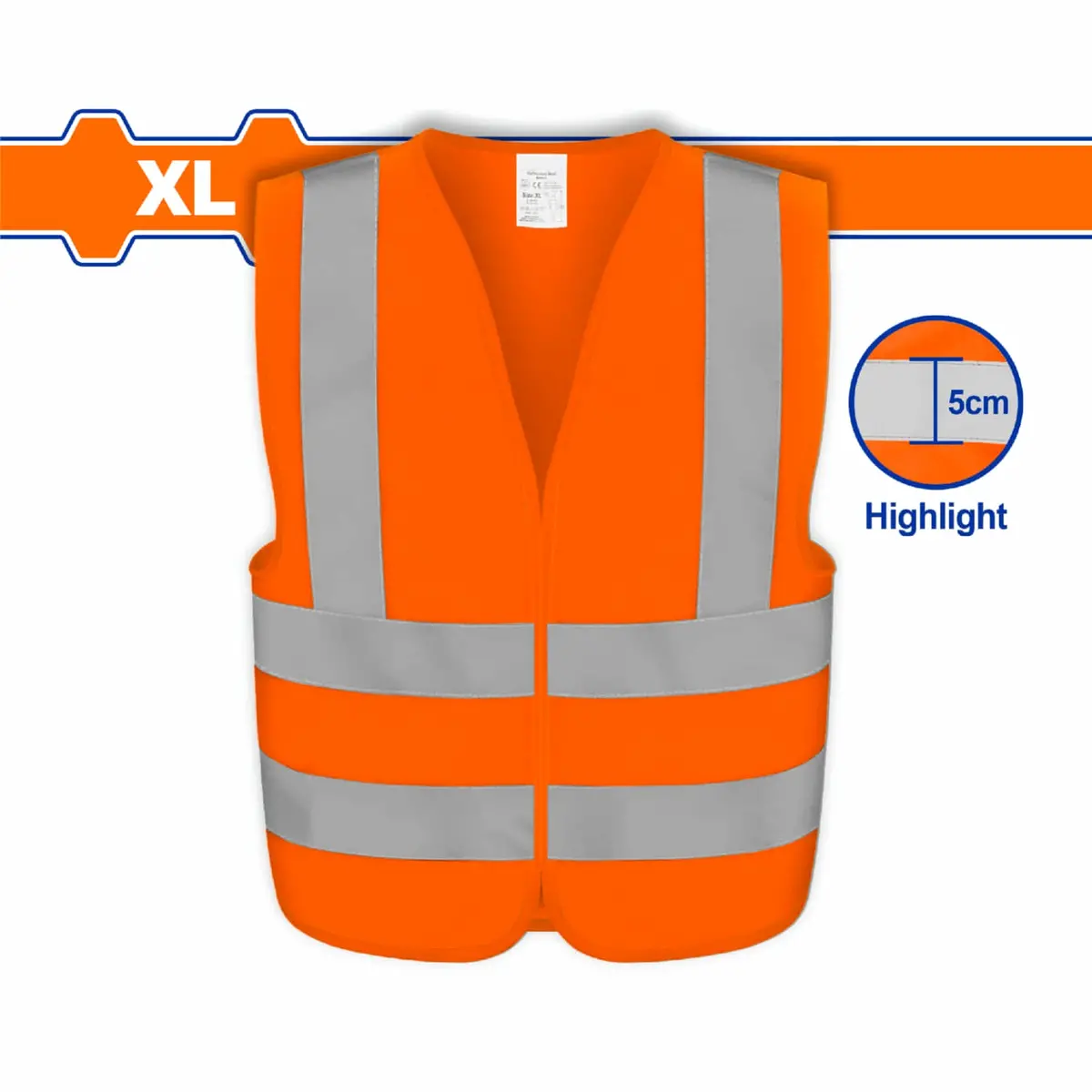 Chaleco Reflectivo Con Banda De Seguridad Naranja. Ancho De La Tira:5Cm. Poliéster. Talla Xl. 1