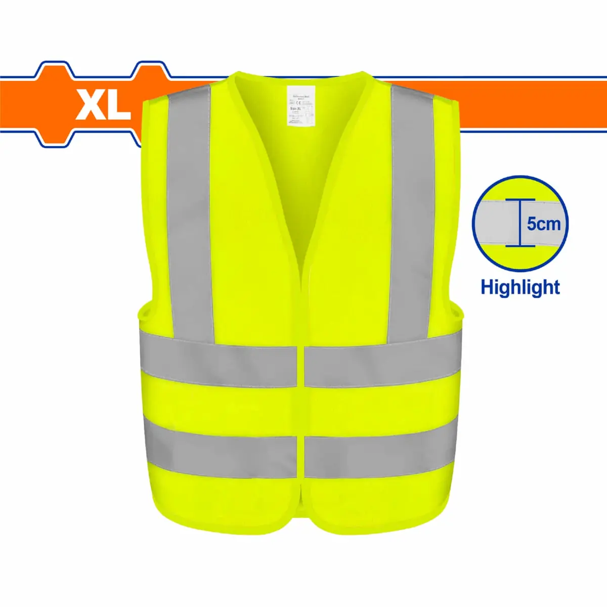 Chaleco Reflectivo Con Banda De Seguridad Amarillo. Ancho De La Tira:5Cm. Poliéster. Talla Xl. 1