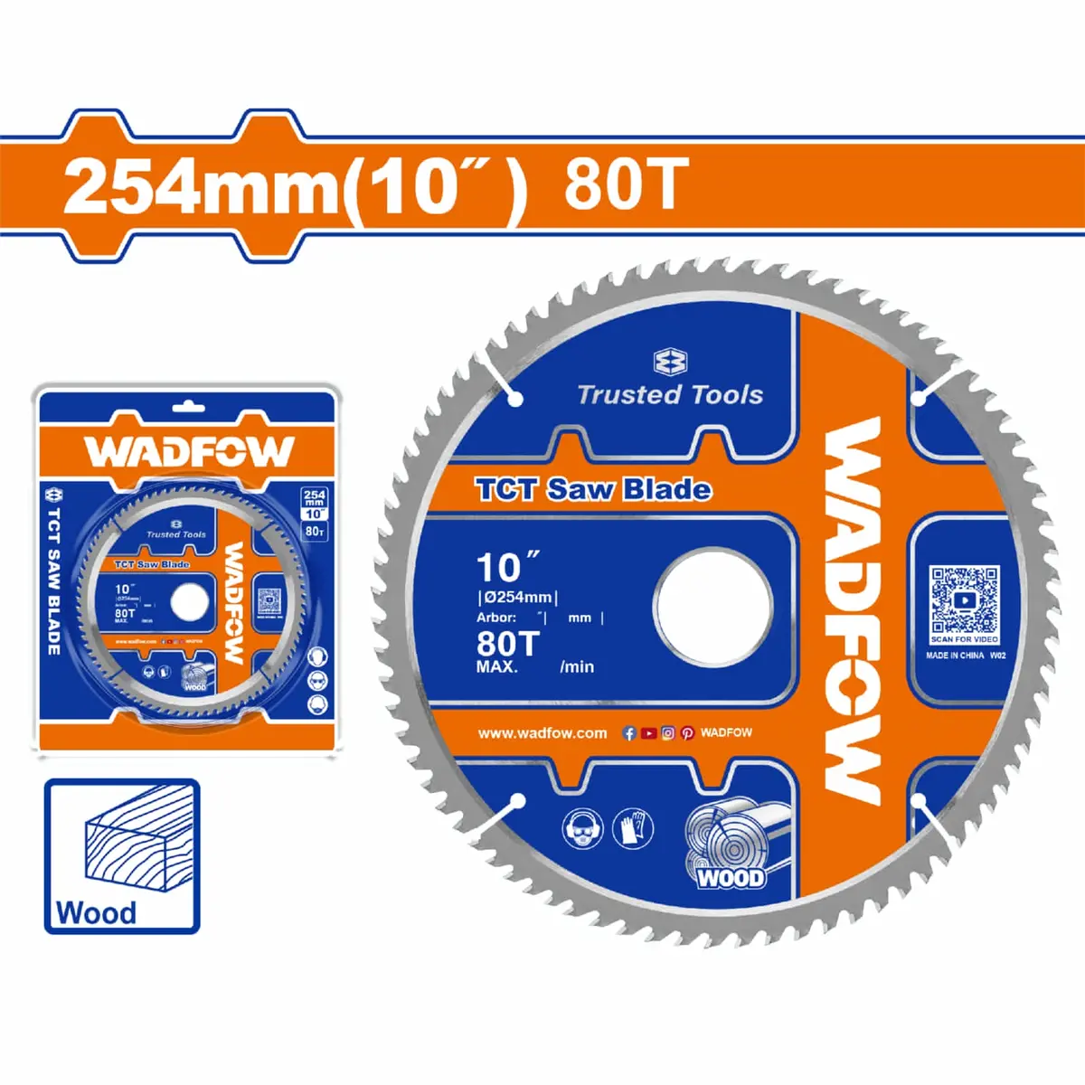 Disco De Corte Sierra Tct 254Mm (10") 80T Anillos 16Mm Y 25.4Mm Corte De Madera. Ideal Sierra Ingleteadora 1