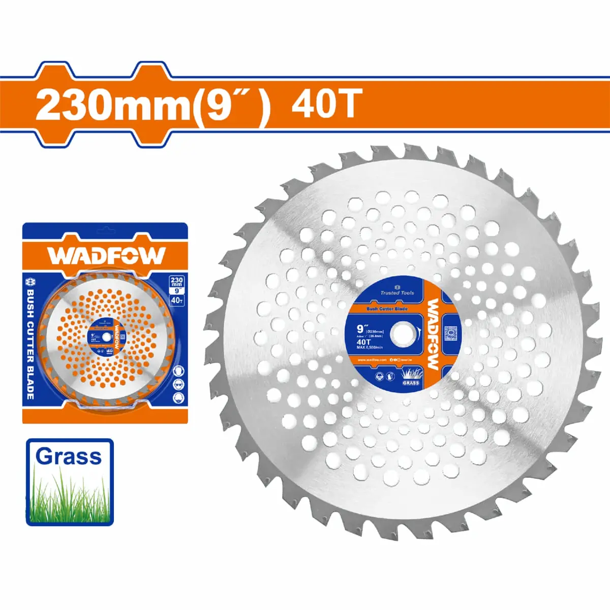 Disco Cuchilla De Desbrozadora 230Mm(9") De 40T Eje 24.5 Mm Con Un Anillo Reductor De 20 Mm 1