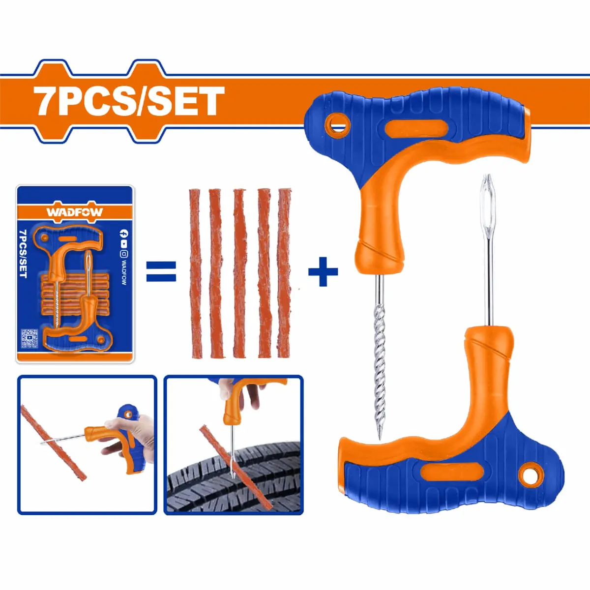 Herramientas De Reparación Para Llantas Pinchadas De Automóviles, Motocicletas, Bicicletas. Set 7 Pzas. 1
