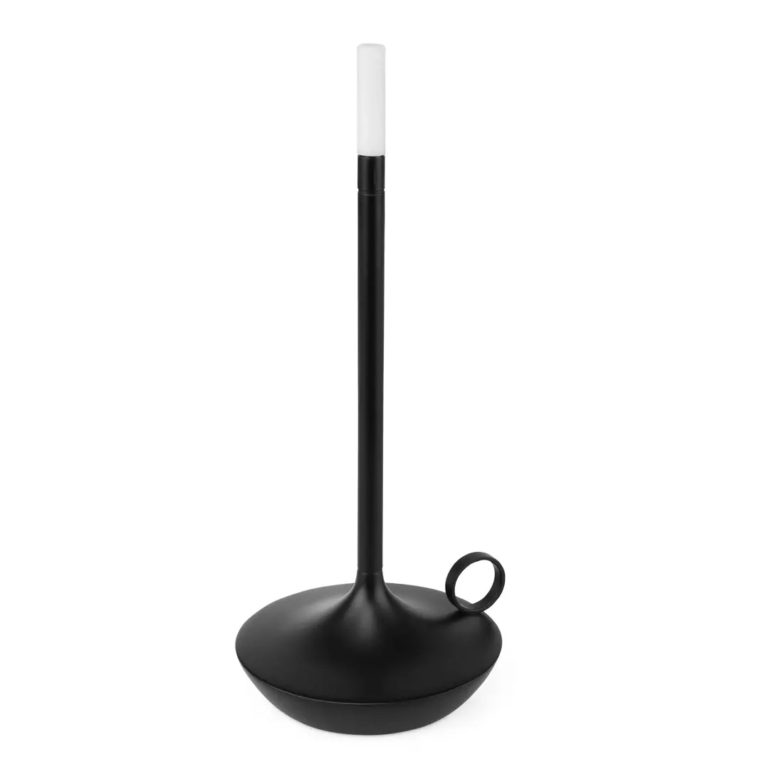 Wick Portable Rechargeable Candle Lamp In Black 1