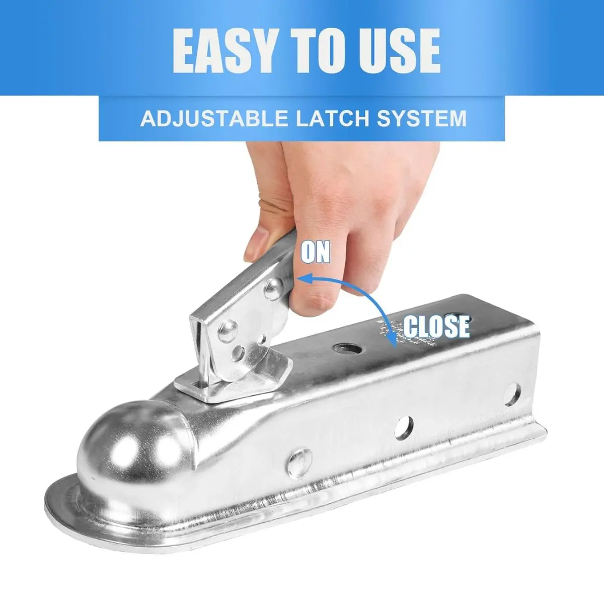 Acoplador Para Remolque Universal 2 Pulgadas Con Cierre Ajustable. Enganche De Acero Galvanizado Para Bola De Enganche. 2