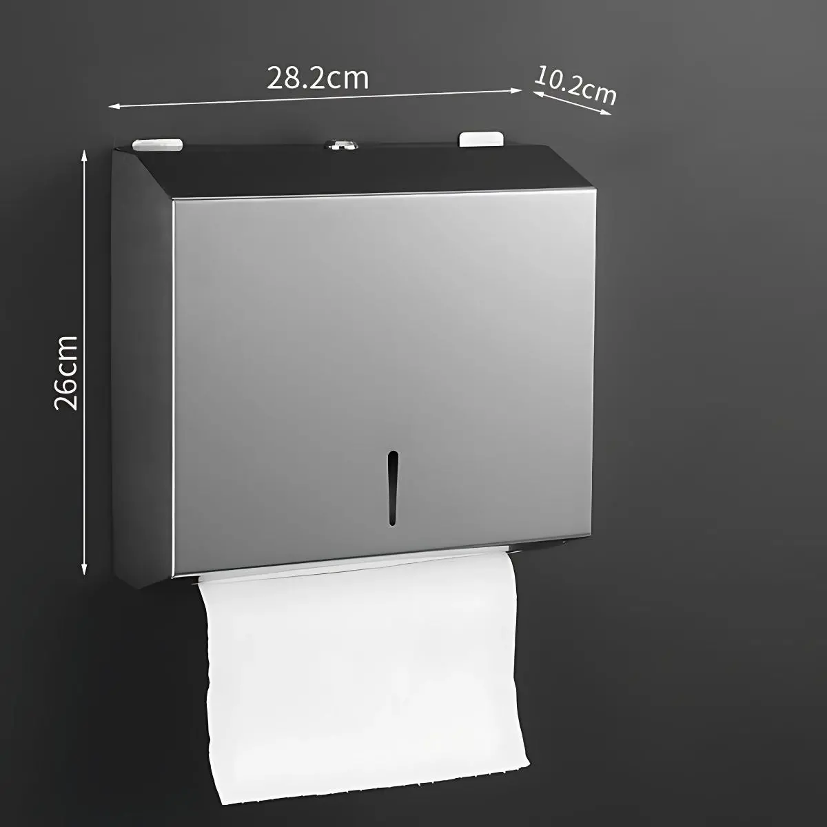 Dispensador De Papel Toalla Con Llave Para Pared. Portapapel De Acero Inoxidable Para Baño. Caja De Papel De Mano. 1