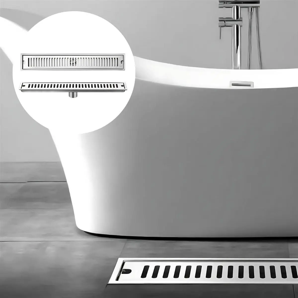 Drenaje Lineal De Piso 60Cm. Rejilla Rectangular. Desagüe Para Baño. Acero Inoxidable. 2