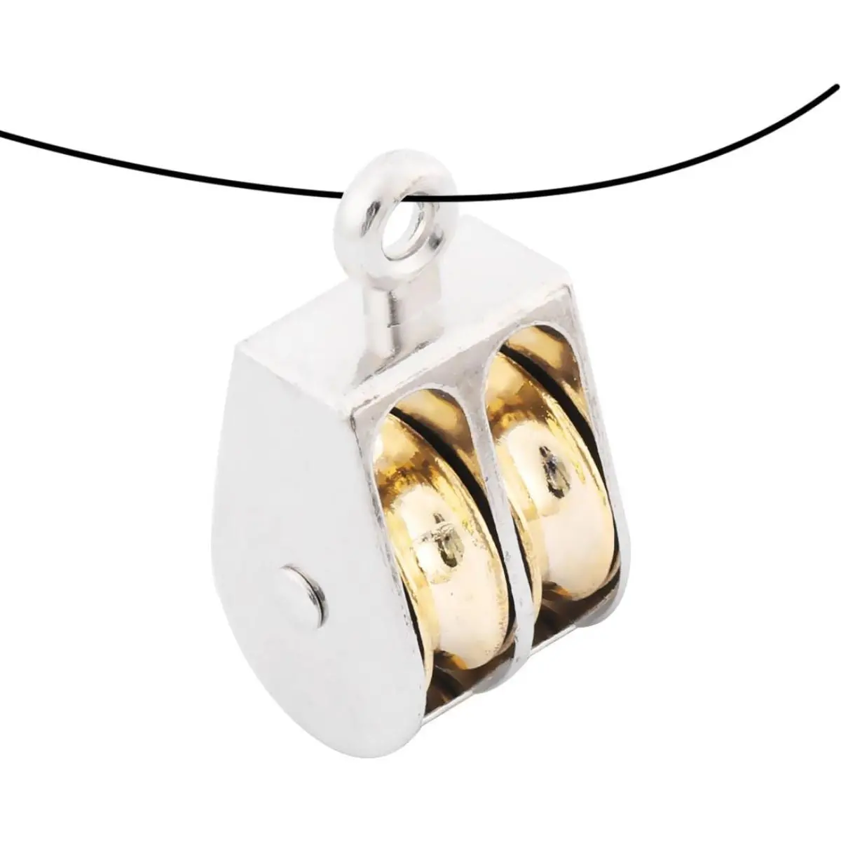 Polea Giratoria Para Cuerdas 6Mm. Polea Doble 1/2 Para Noria Y Tracción Ligera De Cuerda Metálica. Garrucha. 1