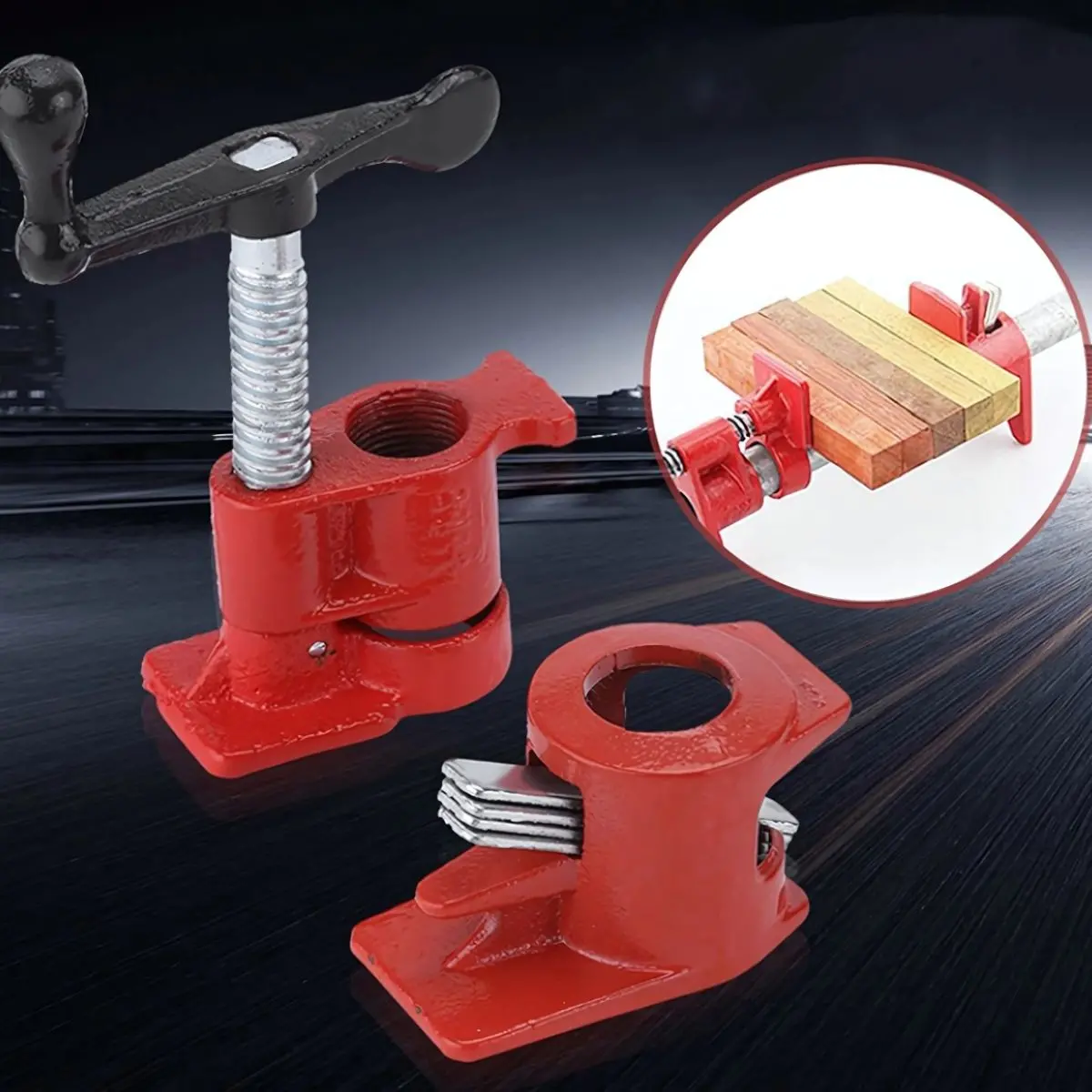 Sargento De Carpintería 1/2" (4 Puntos). Abrazadera Profesional De Hierro Fundido Para Equipos. Presa Resistente Para Madera. 1