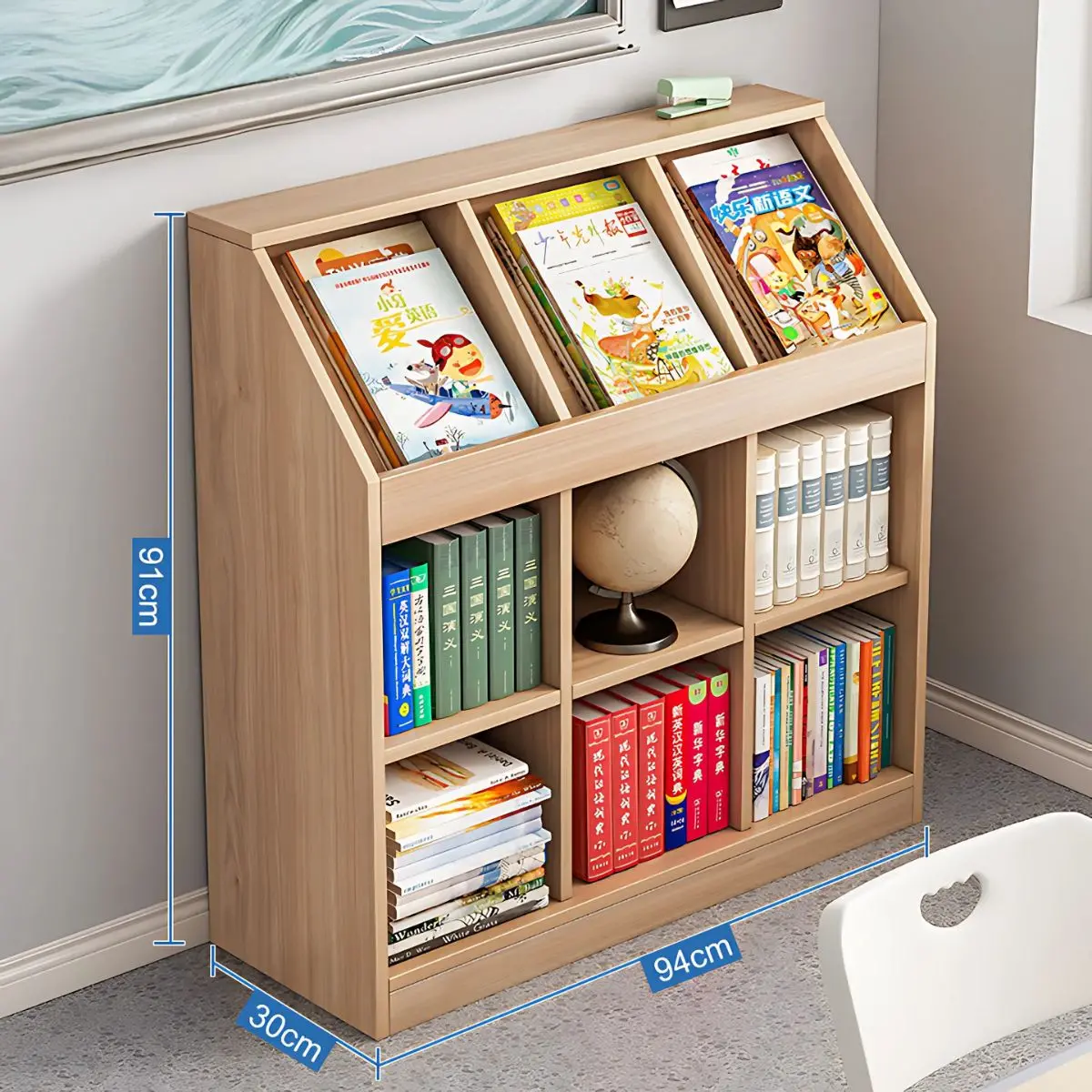 Estantería De Madera (94X30x91cm) Con Repisas Abiertas Para Libros, Revistas Y Decoración. Librero Organizador. Mueble Con Compartimientos. 1
