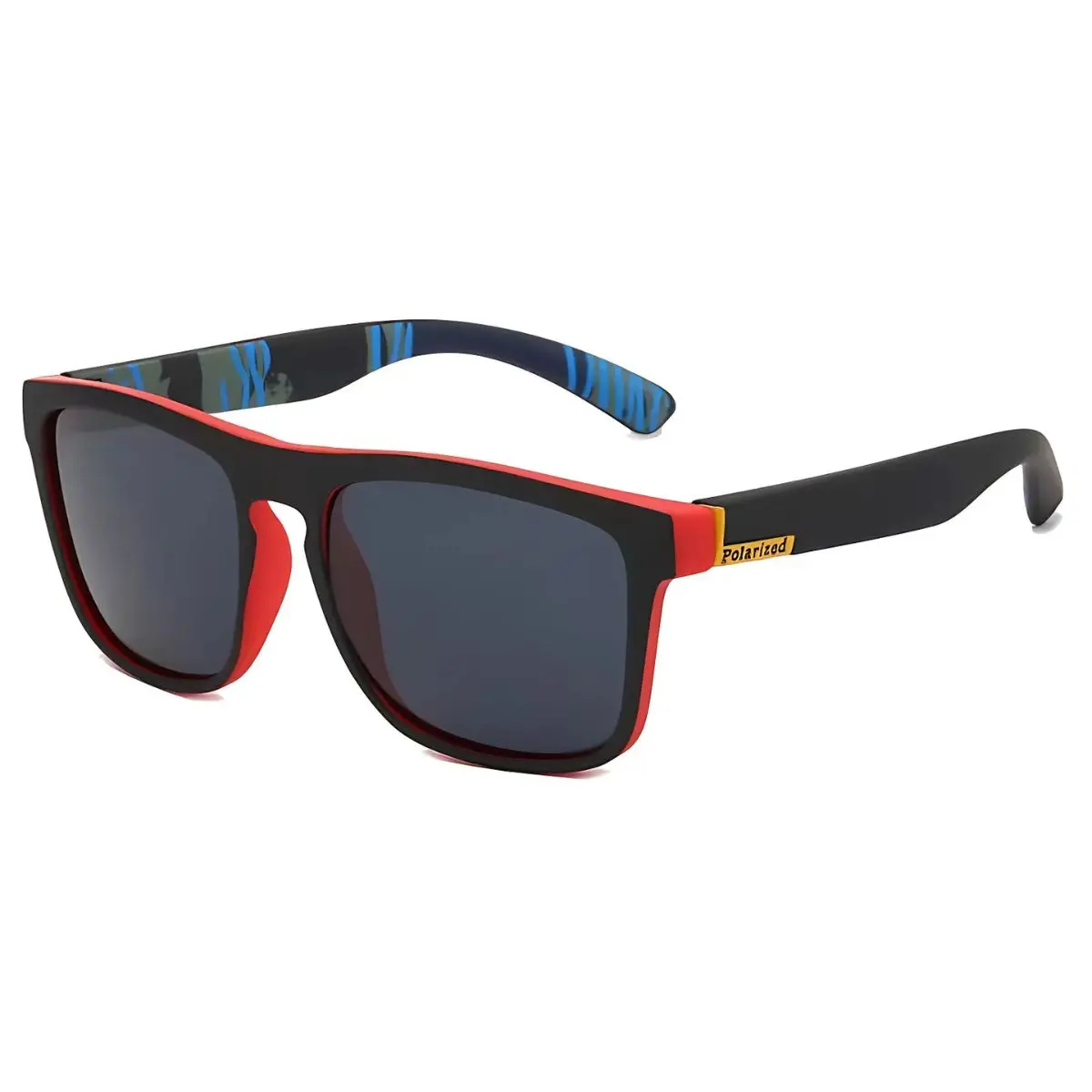 Gafas De Sol Polarizadas Uv400 Lentes De Sol. Marco Rojo Con Patas Azul 1