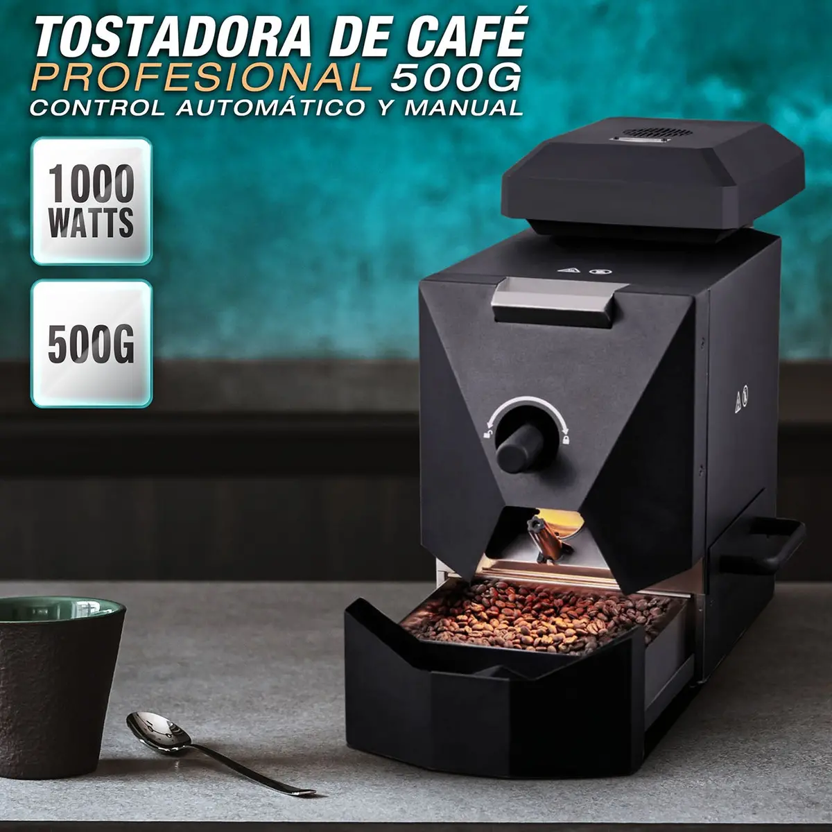 Tostadora De Café Profesional 500G. Máquina Tostadora De Café En Grano 1000W. Control Automático Y Manual. 1