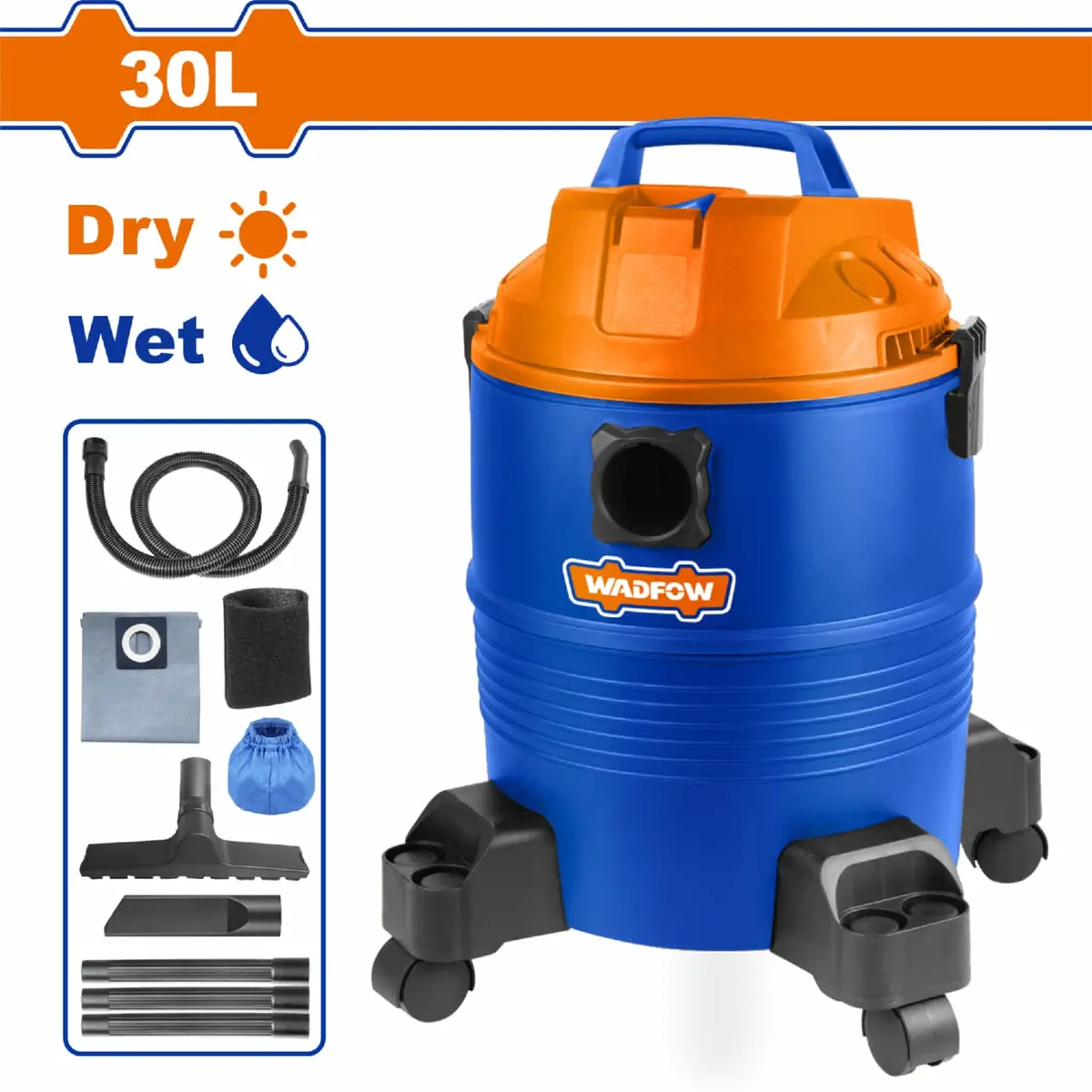 Aspiradora De Limpieza 2 En 1 110V-120V~60Hz. 1100W. Limpieza Húmeda Y Seca. Capacidad: 30L Función Soplado. 1
