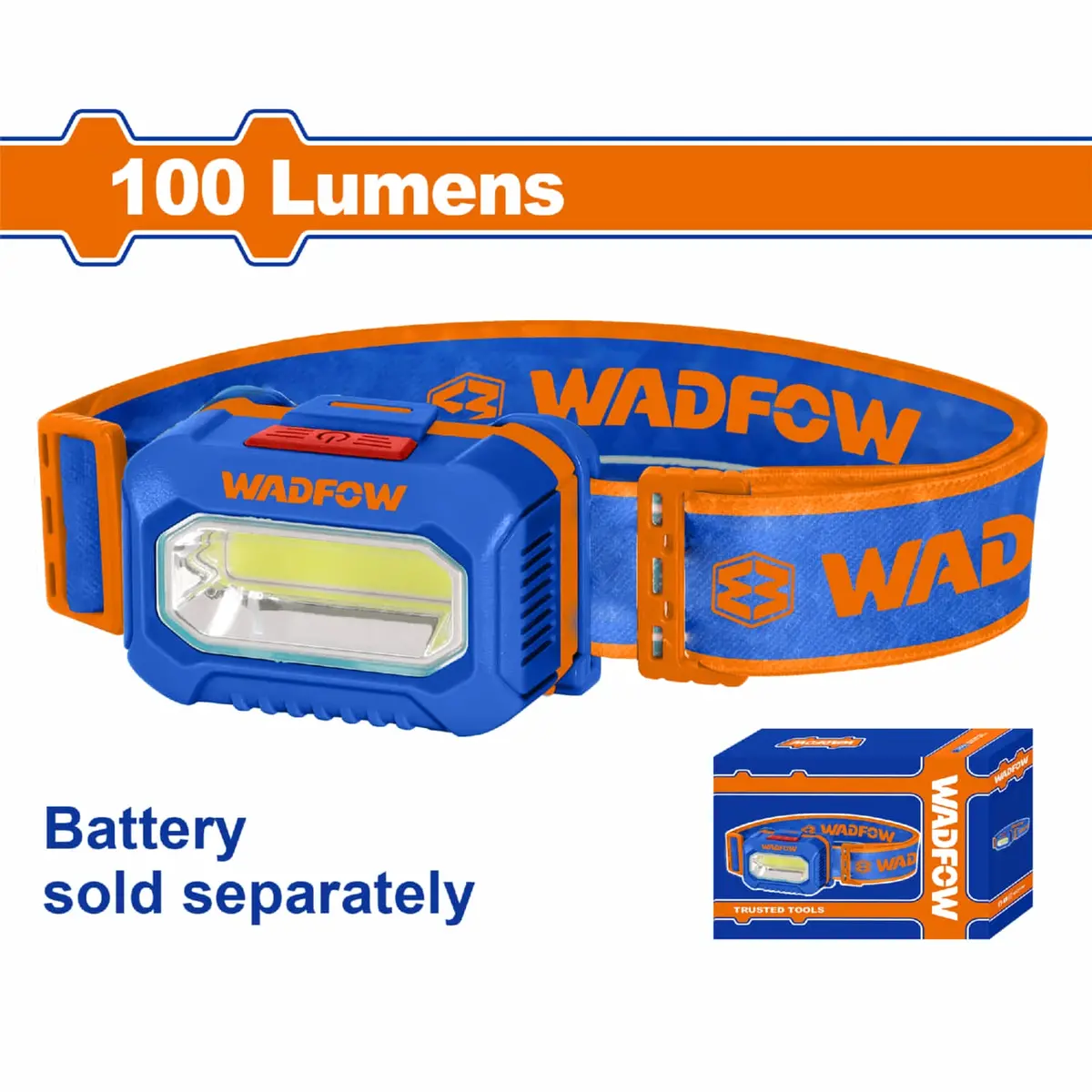 Lámpara Frontal Para Cabeza 100 Lm. Distancia De Luz: 91M. Usa Batería Impermeable. Batería Por Separado (1X 3Aaa) Linterna. 1