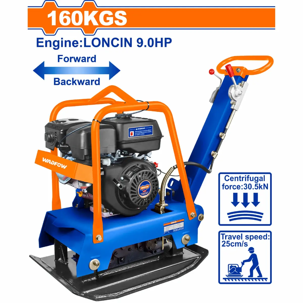 Compactadora De Plato Reversible A Gasolina De 6.0Kw(9.0Hp) Fuerza Centrífuga 30.5Kn 1