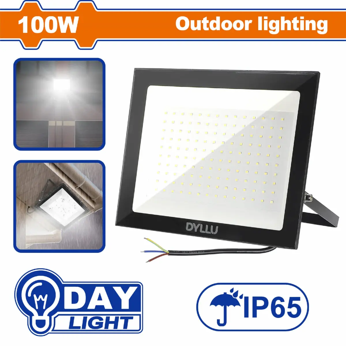 Lampara Reflectora Led 100W 6000K 110-240V ~ 50 / 60Hz. Luz Cálida. Ip65. Sin Enchufe. Luz De Inundación. 1