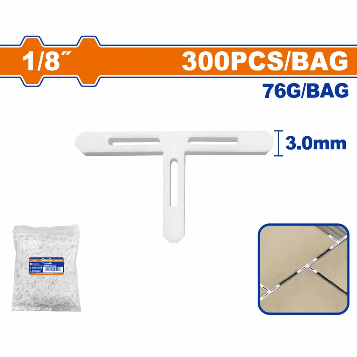 Espaciador De Baldosas Tipo T Separador De Baldosas 1/8" 3Mm Se Vende En Paquete De 300 Piezas. 1