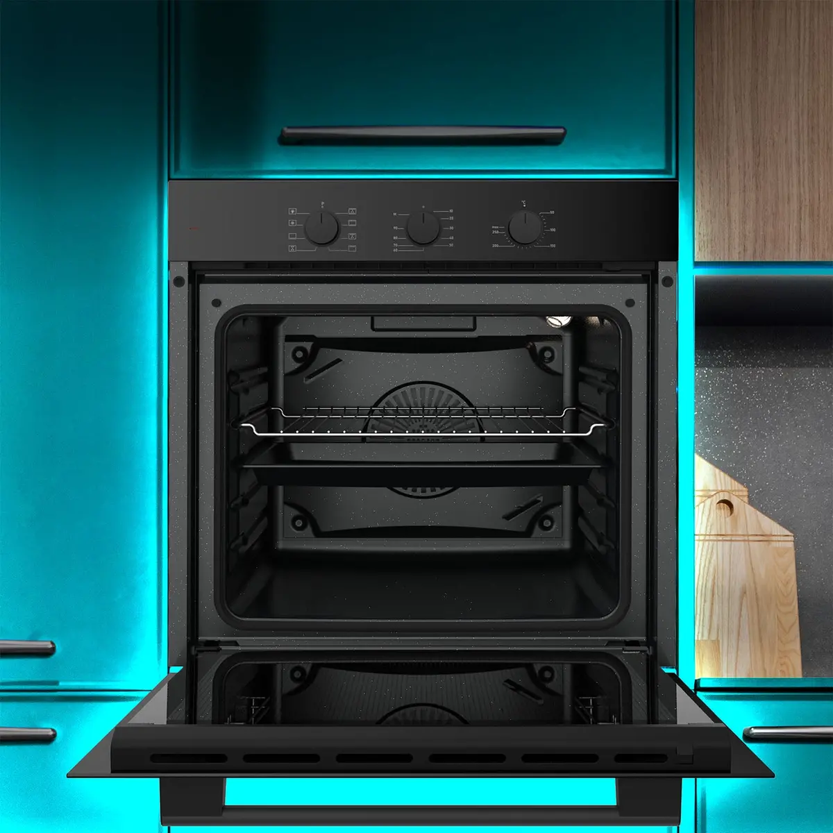 Horno Eléctrico Empotrable De 60 Cm Capacidad 68L 110V Rango 0°C A 250°C 2
