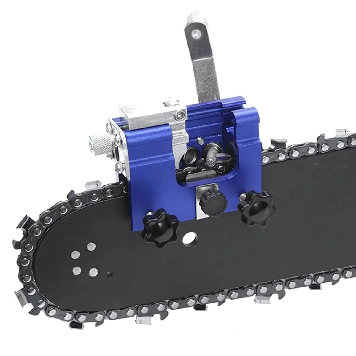 Afilador De Motosierras Manual. Herramienta Afiladora De Cadenas Con 5 Cabezales. 1