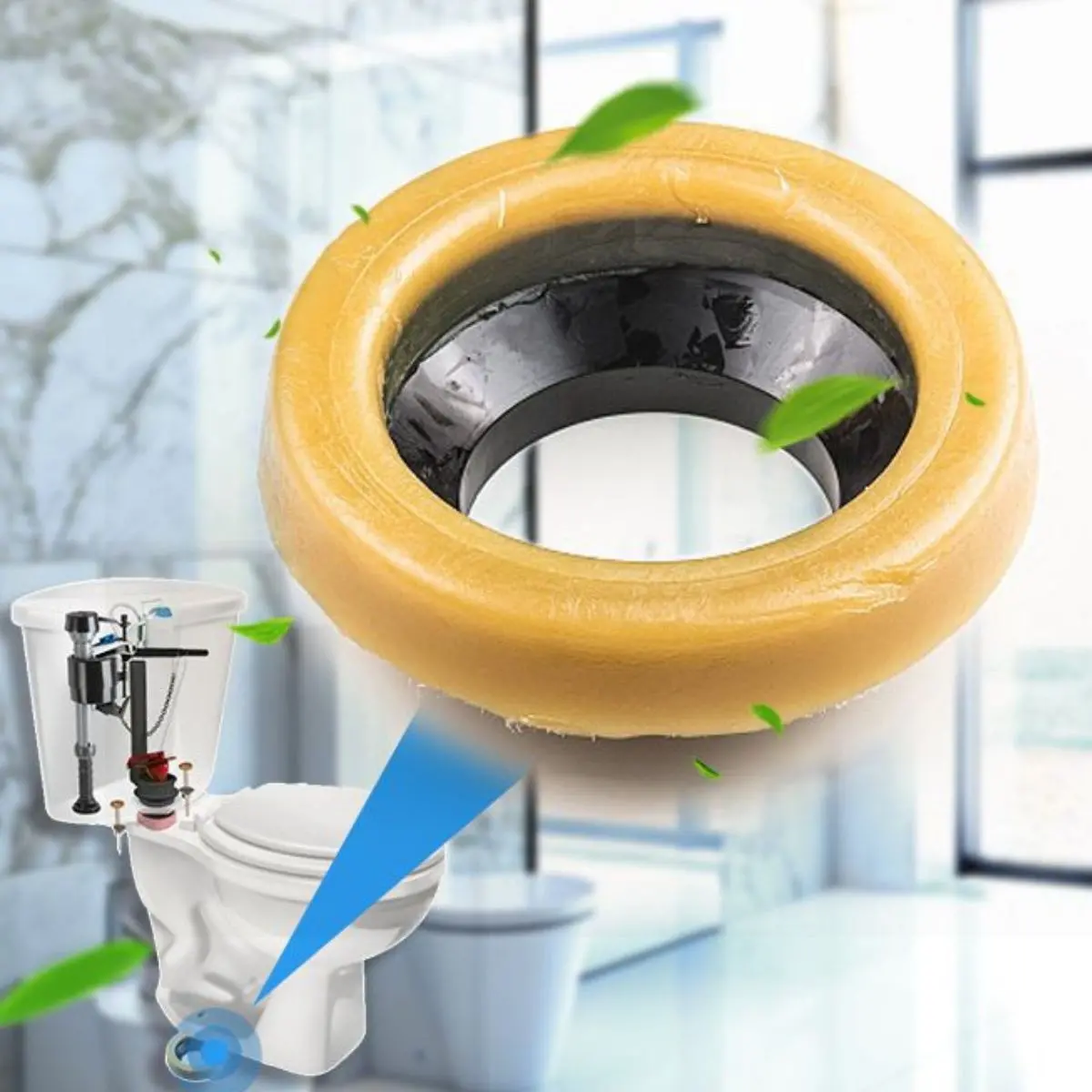 Anillo De Cera Con Núcleo Plástico Para Inodoro Sanitario. Sello Hermético Antifugas Y Antiolores 76-110 Mm. 1