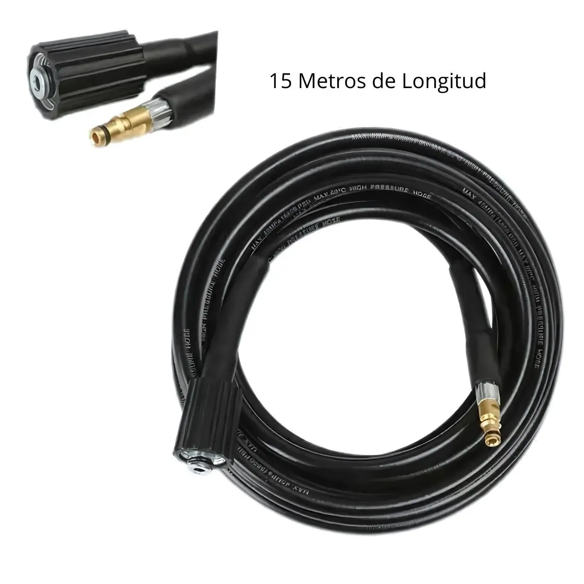Manguera De Alta Presión De 15 Metros Con Conector Rápido M22+ Para Hidrolavadora. 1
