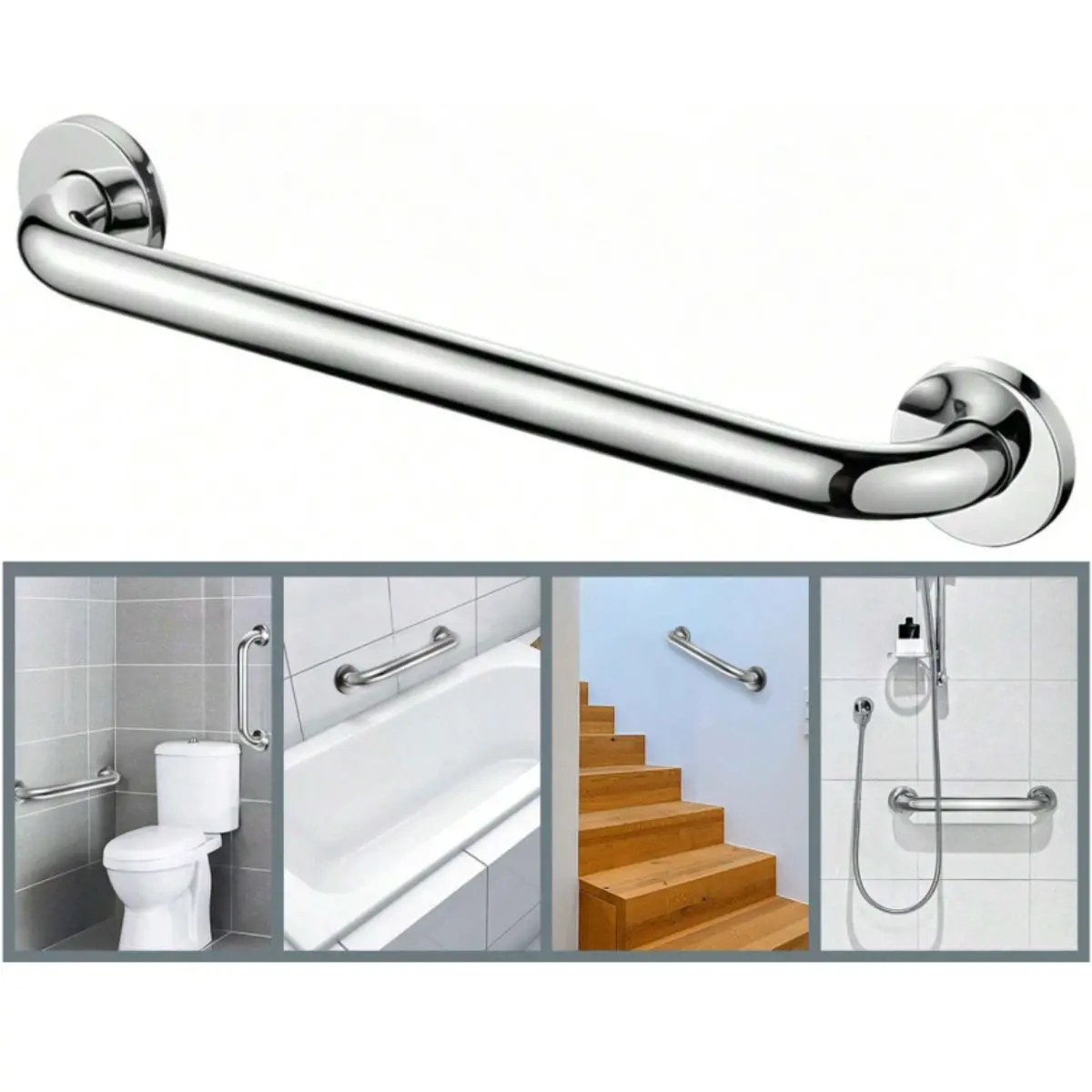 Barra De Seguridad Apoyo Inoxidable Para Baño 44Cm Antideslizante Para Ducha, Wc Y Escaleras. Soporte. 1