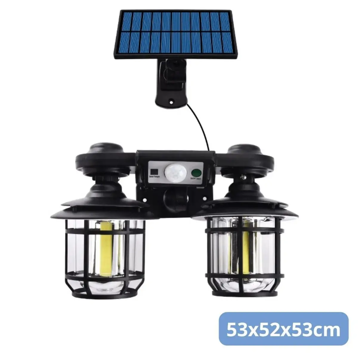 Lámpara Solar Led Doble Luz 192 Cob Con Control Remoto, Sensor De Movimiento Y Protección Ip65 Para Exteriores 1
