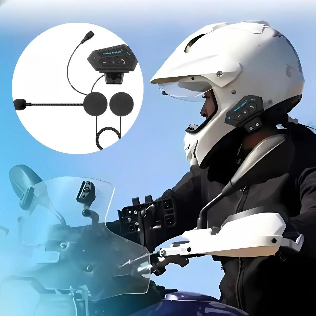Audífonos Inalámbricos Para Casco De Motocicleta. Auricular Bluetooth Para Casco De Moto Bt12. Headset. 1