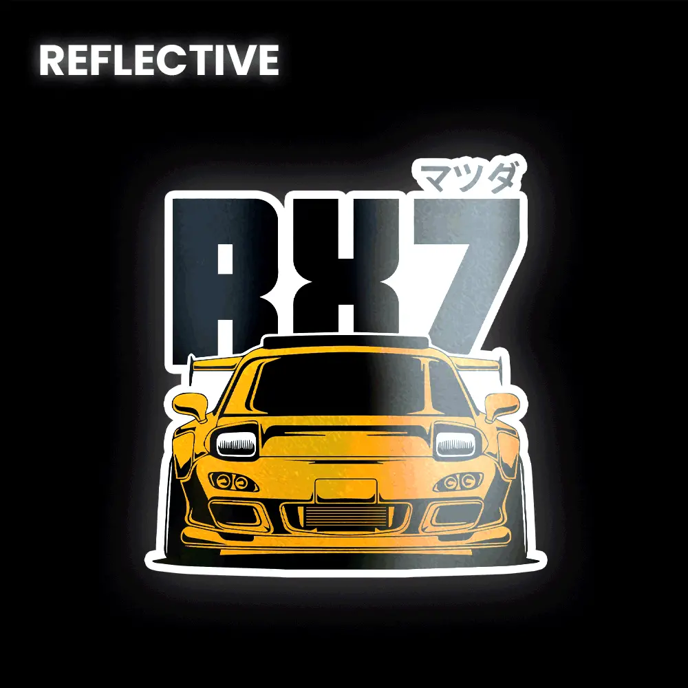 Rx7 Orange Bumper Sticker 1