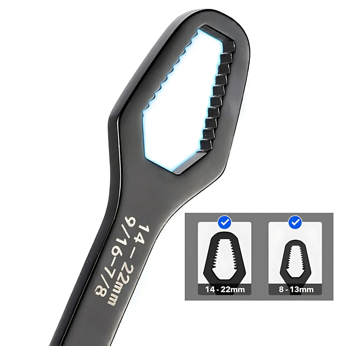 Llave Universal De Doble Boca Para Tuercas 5/16" A 7/8". Largo 220Mm. Herramienta 2
