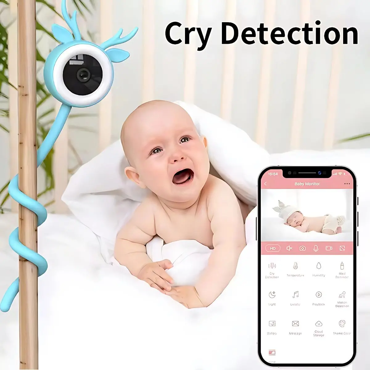 Monitor De Bebé Con Cámara Wi-Fi, Visión Nocturna Y Detección De Llanto. Cámara Para Bebé Con Audio Bidireccional. 1