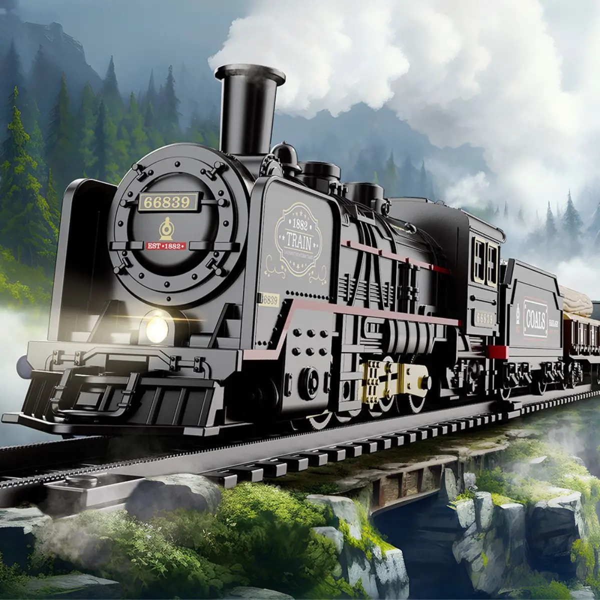 Juguete De Tren Eléctrico A Escala. Set Completo De Locomotora. Incluye Accesorios. 1