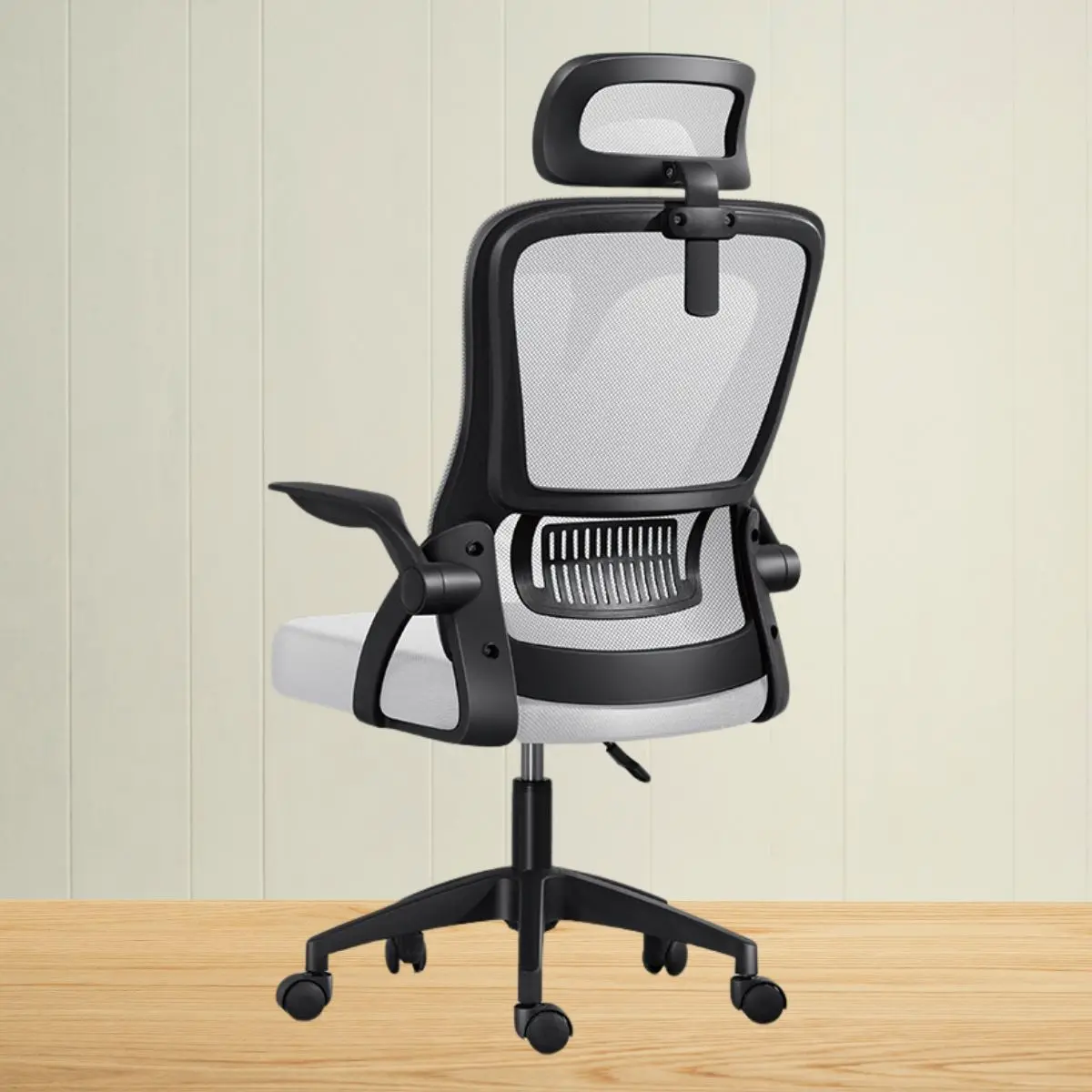Silla De Oficina Ergonómica. Respaldar Reclinable 125°. Silla Ejecutiva De Escritorio Con Soporte Lumbar Ajustable. Color Blanco Y Negro. 1