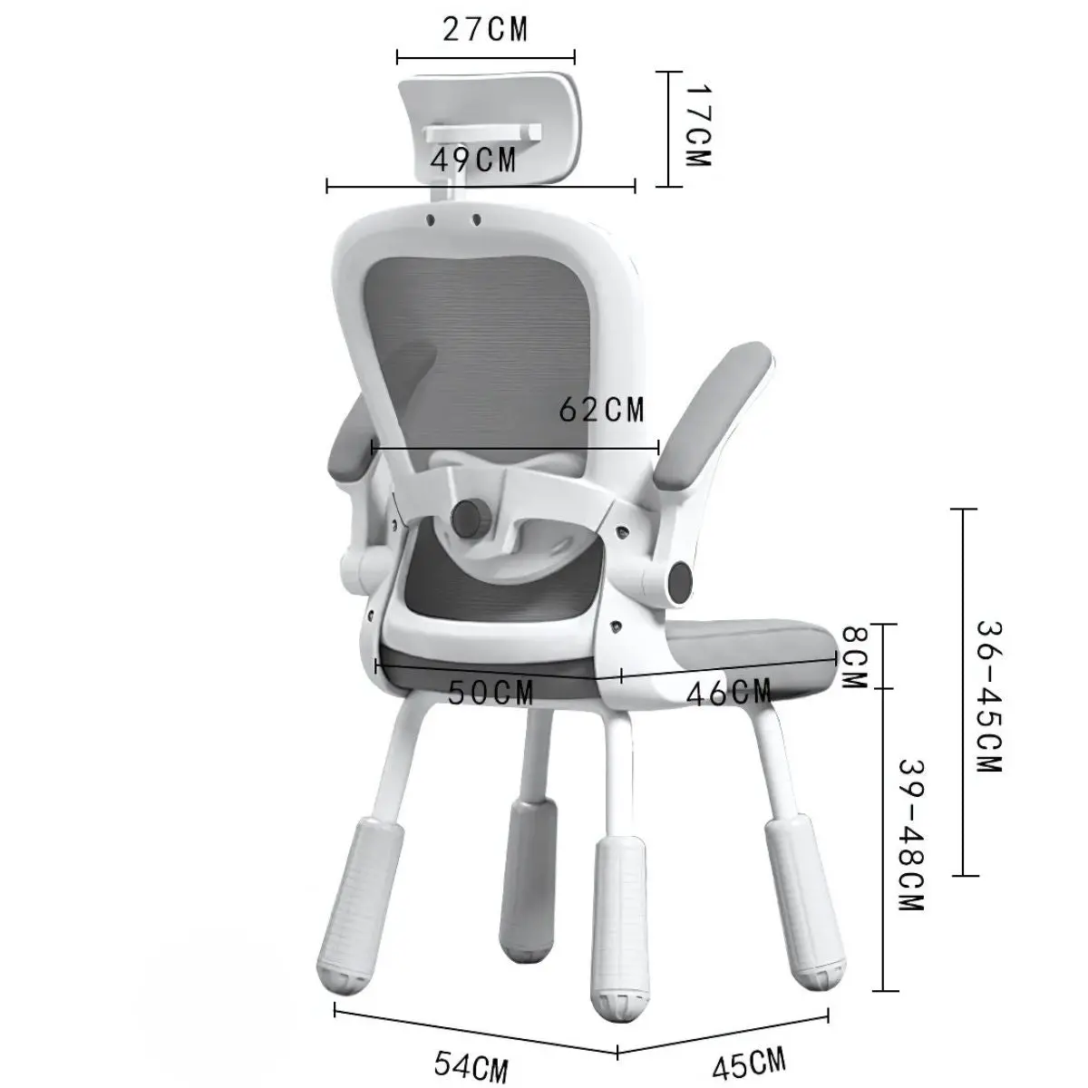 Silla De Escritorio De 4 Patas, Asiento Reclinable Ergonómico, Cómoda Silla De Computadora, Color Blanco Y Rosado Para Escritorio. 2