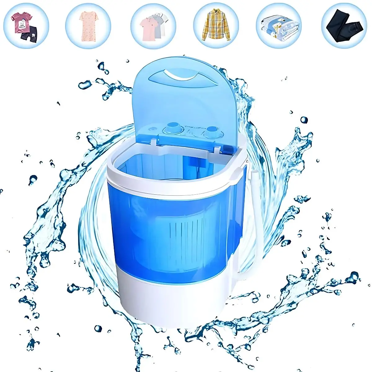Lavadora Portátil 2Kg 110V. Compacta Y Eficiente Para Espacios Pequeños. Mini Lavado Semiautomático. 1