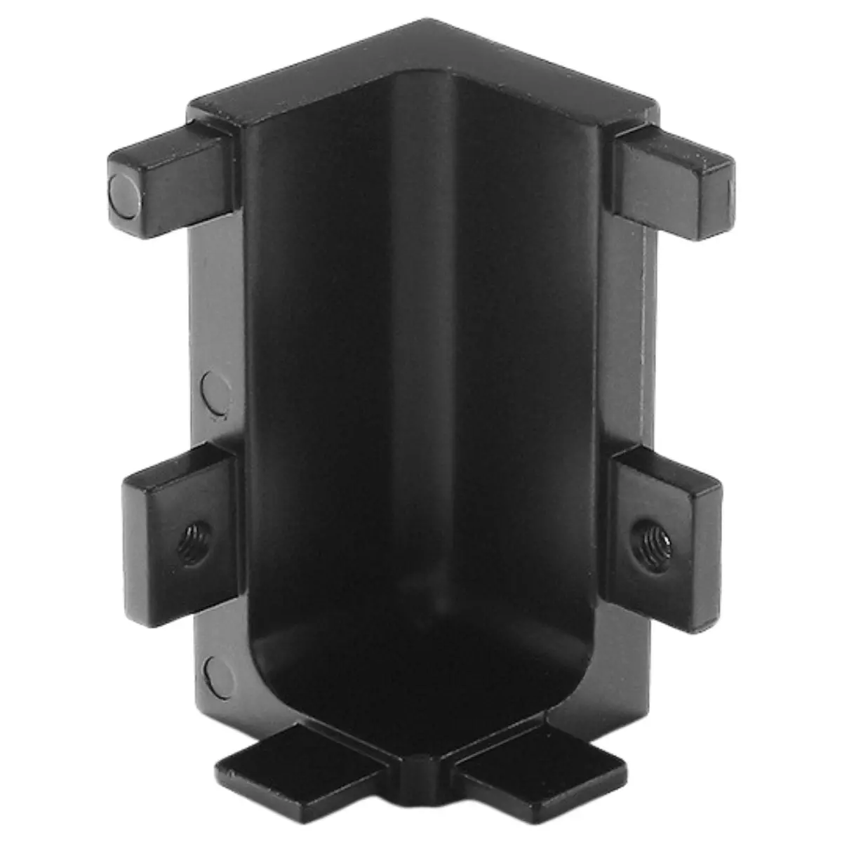 Conector De Esquina Interna Para Zócalo Modular. Color Negro (Unidad). Aleación De Zinc. Conector Esquinero De Ángulo Recto. Perfil Gola De Aluminio Cocinas 1