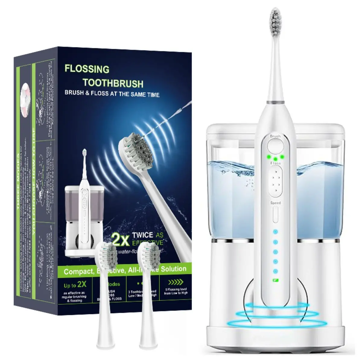 Irrigador Bucal Y Cepillo Dental Eléctrico 2 En 1. Con Vibración Sónica Y Tanque De 500Ml. Limpieza Dental Profesional En Casa. 1