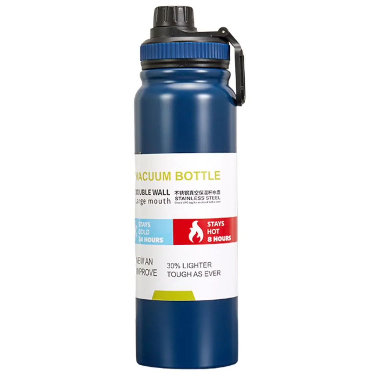 Botella De Agua Térmica 800Ml. Termo Azul De Doble Pared. Acero Inoxidable. 1