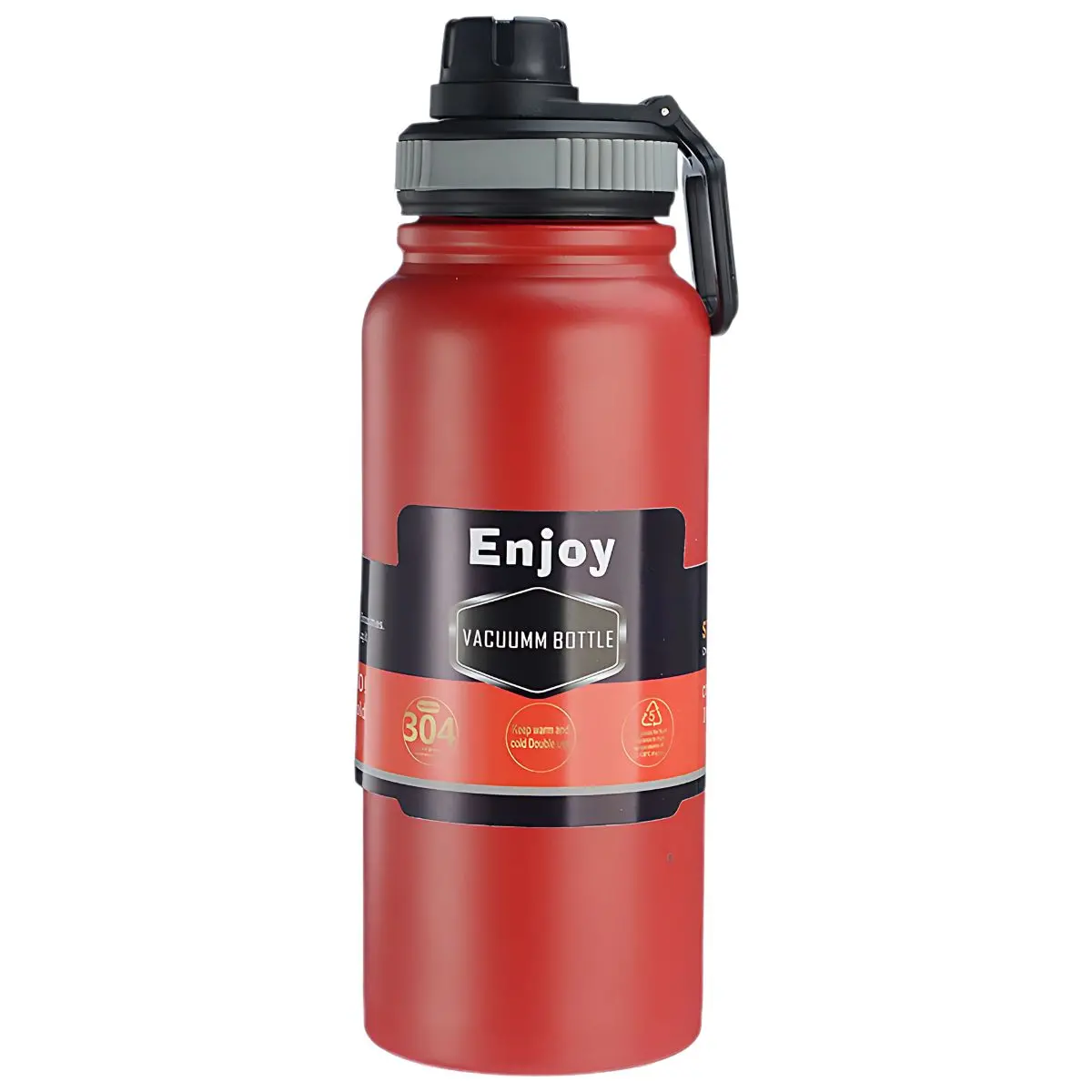 Botella De Agua Térmica 600Ml. Termo Rojo De Doble Pared. Acero Inoxidable. 1