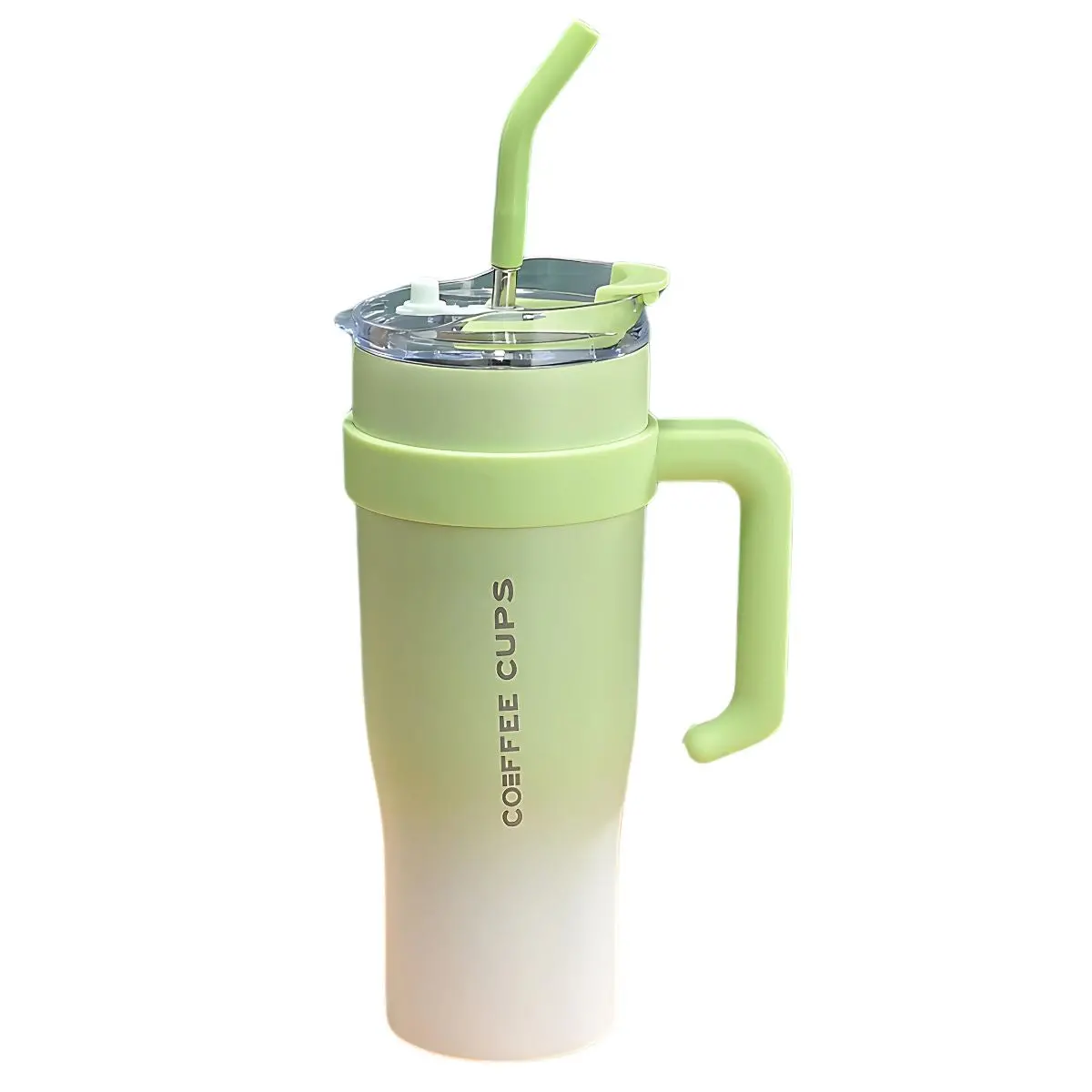 Botella De Agua Térmica 1200Ml. Termo Verde Con Carrizo De Doble Pared. Acero Inoxidable. Vaso Tumbler. 1