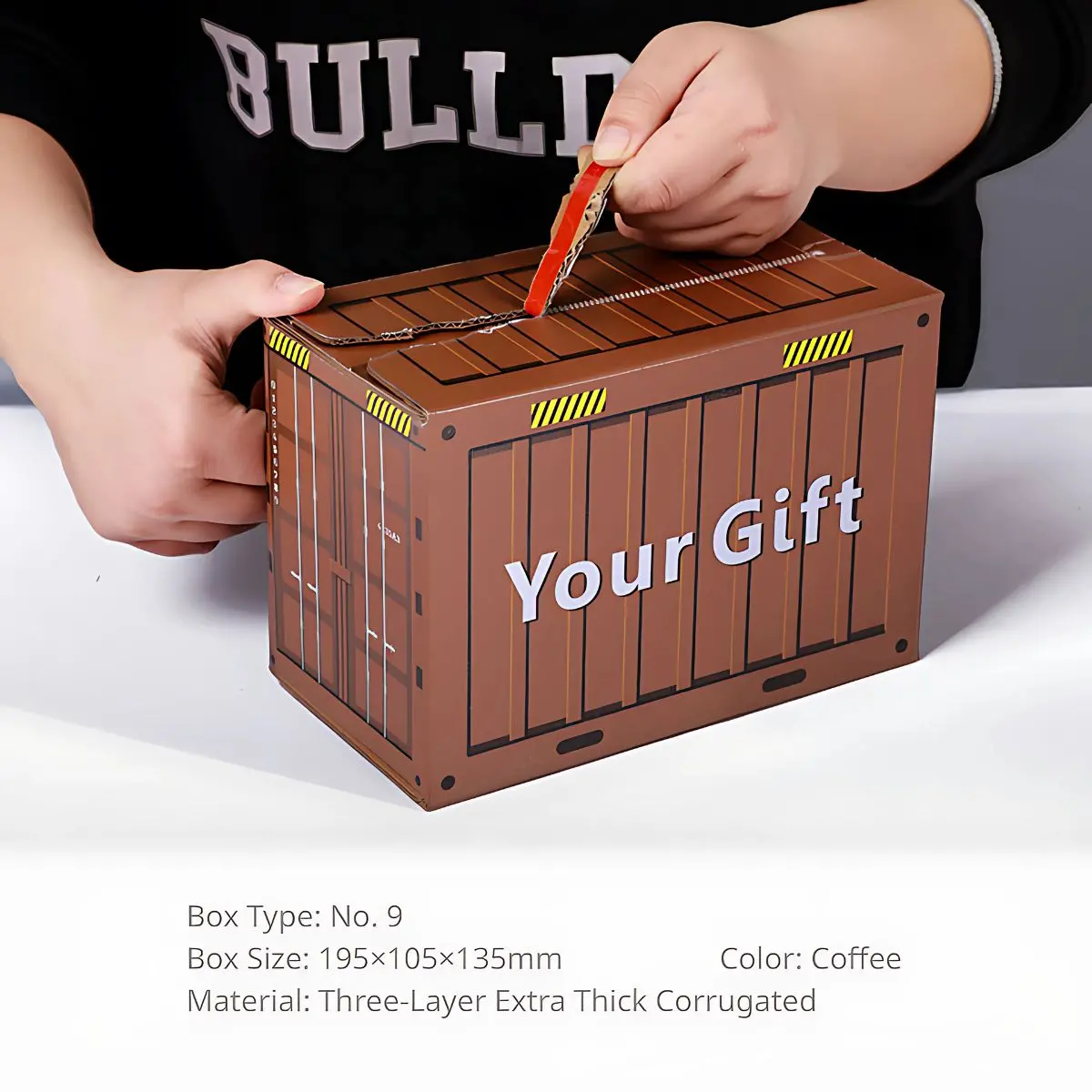 Caja De Cartón Reforzado 195×105×135Mm. Diseño De Contenedor. Ideal Para Envíos O Empaque De Productos  Ecomerce Sorprenda A Sus Clientes! 1