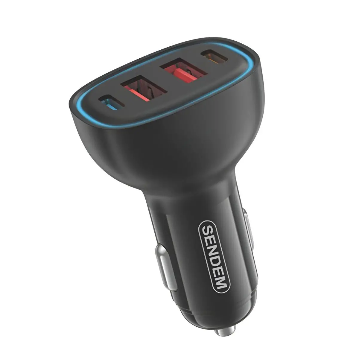 Cargador De Auto 45W Con 2 Puertos Usb Y 2 Puertos Tipo C. Adaptador De Carro Con Carga Rápida Para Múltiples Dispositivos. 1