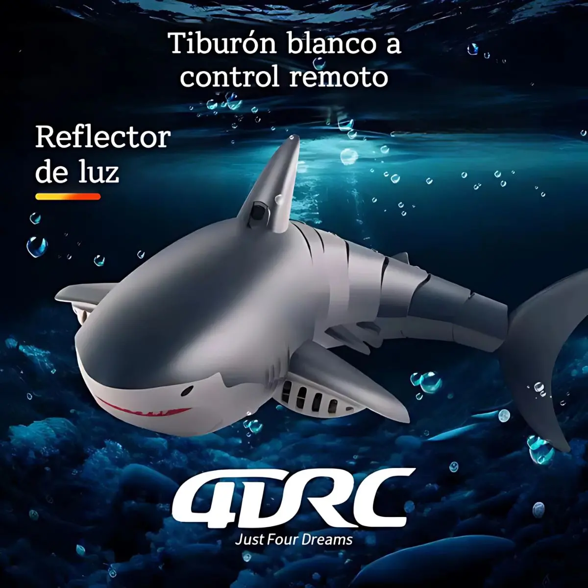 Juguete De Tiburón Agua A Control Remoto Con Rocío De Agua. Tiburón Robot Electrónico Submarino. 1