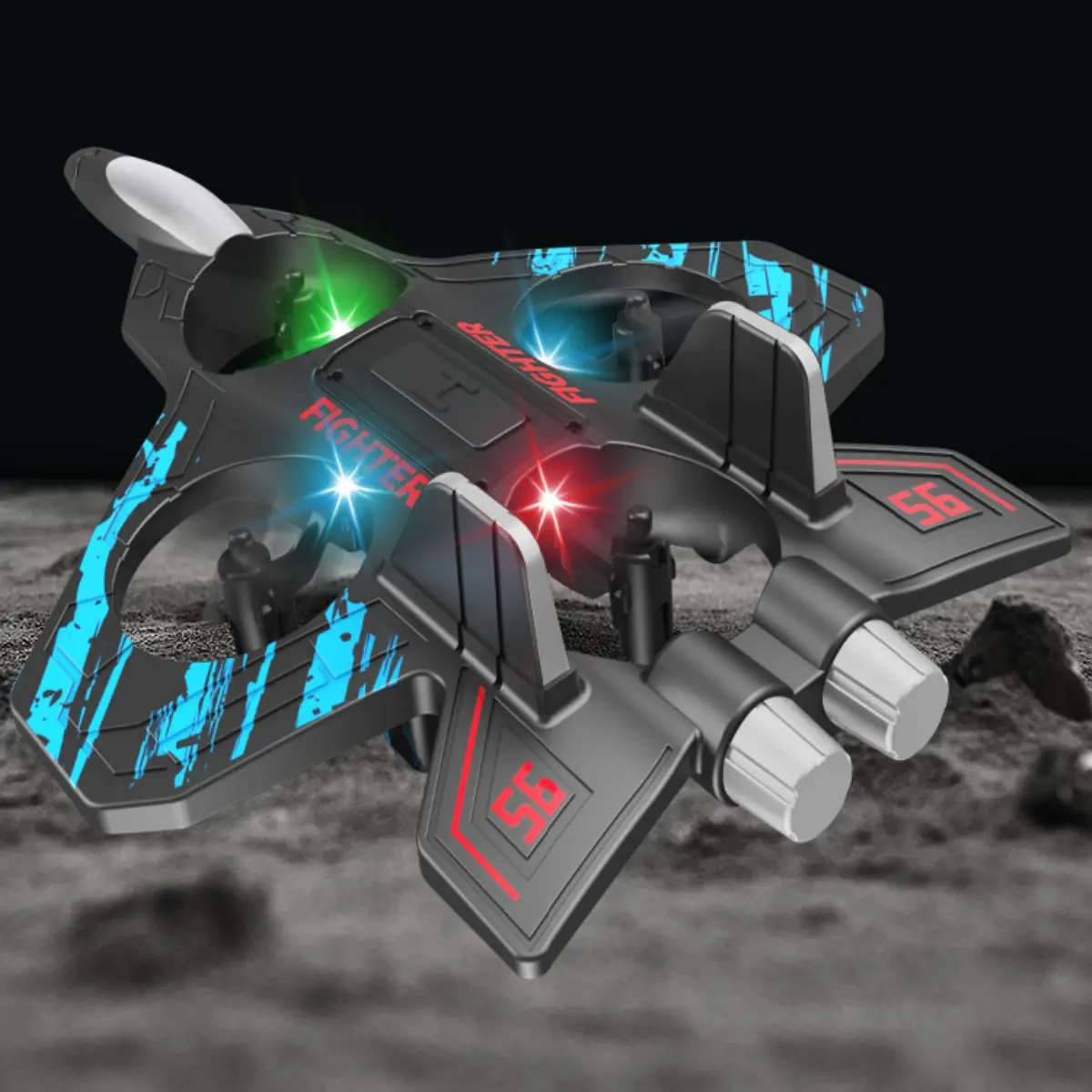Juguete De Avión Con Planeador A Control Remoto. Dron De Espuma Con Luz Con Rotación De 360°. 25X18x5.6Cm. 1