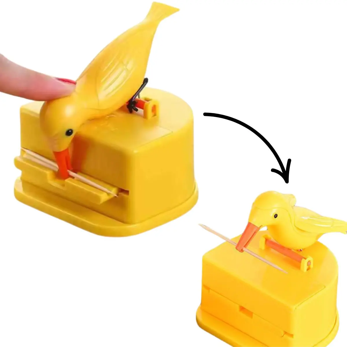Dispensador Automático De Palillos De Dientes. Contenedor De Monda Dientes Con Forma De Pájaro 8.6X7.6X9cm 1