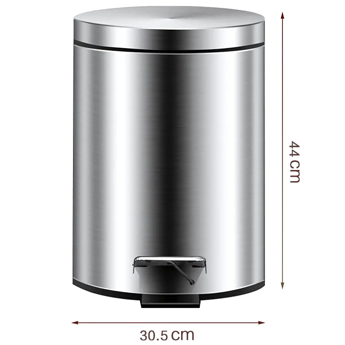 Papelera Con Pedal Acero Inoxidable 20L. Con Cierre Suave Basurero Tinaco Antideslizante Y Con Tapa Para Baño U Oficina. 1