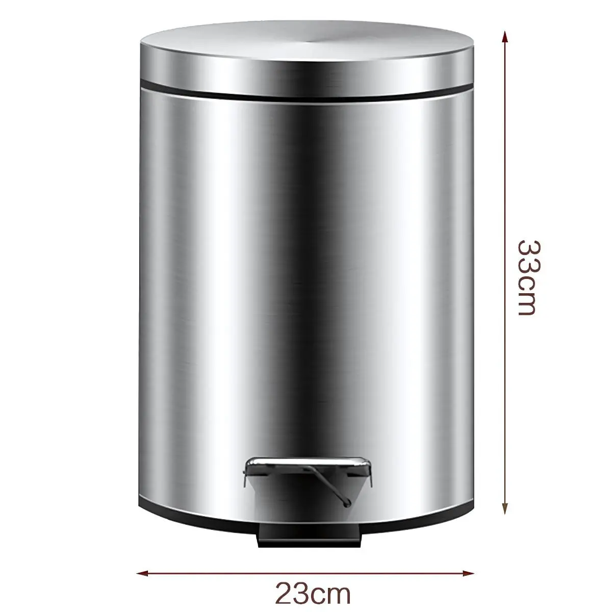 Papelera Con Pedal Acero Inoxidable 8L. Con Cierre Suave Basurero Tinaco Antideslizante Y Con Tapa Para Baño U Oficina. 1