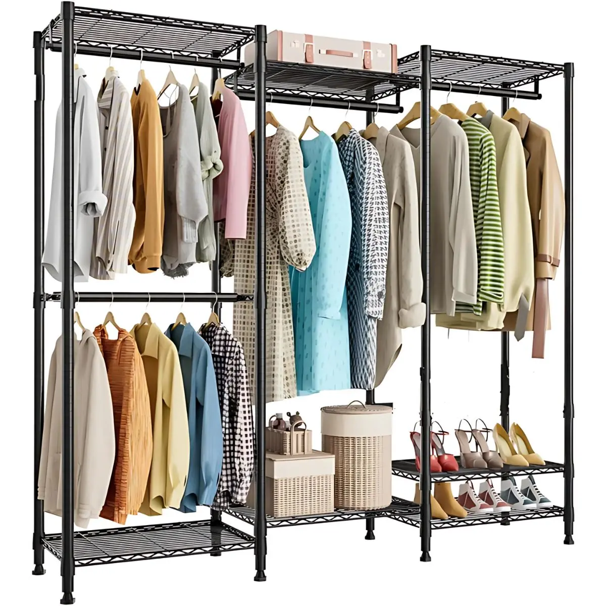 Clóset Modular Metálico De Ropa Ajustable. Armario Rejillas Organizador De Ropa. 76.4X68.9X15.7Cm. 1
