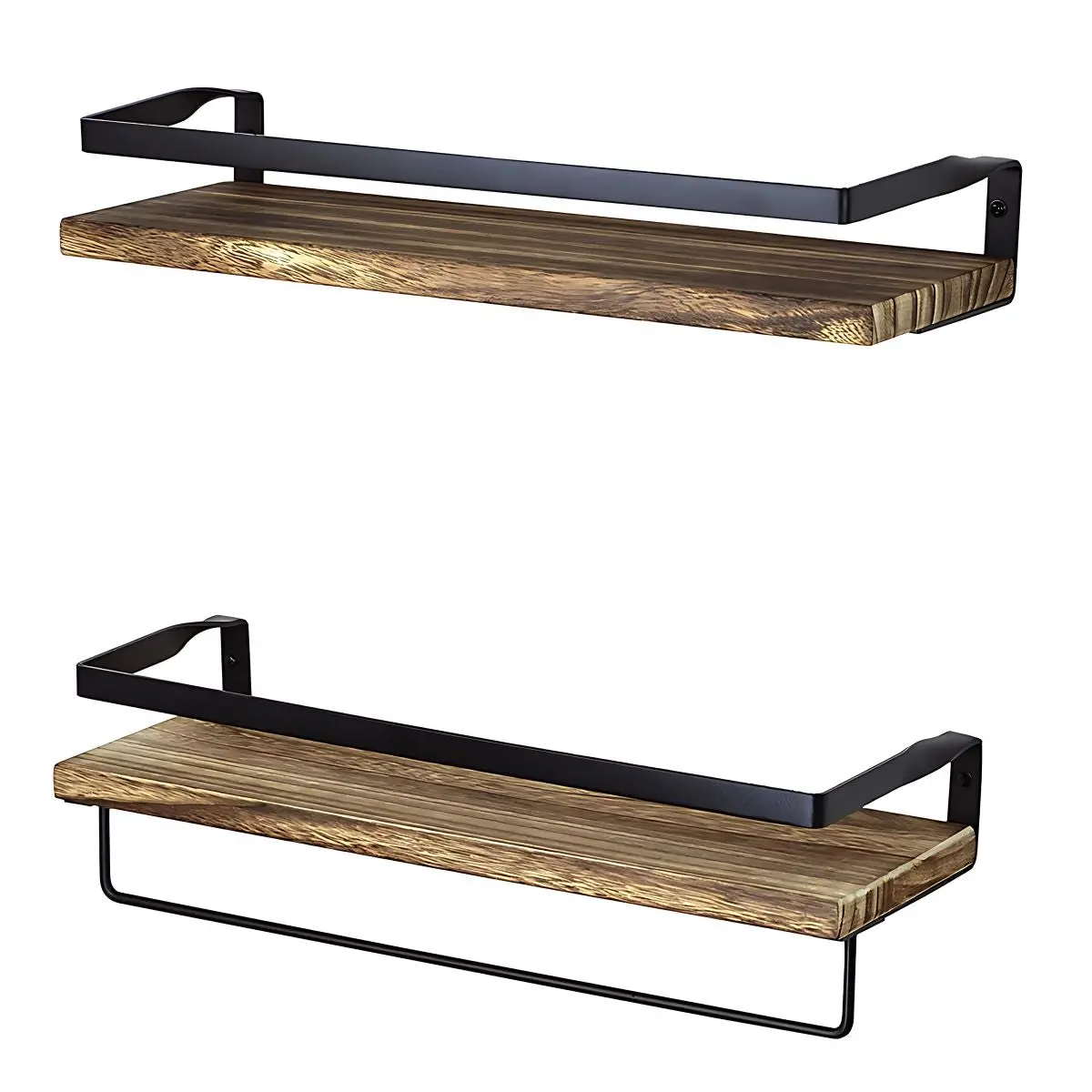 Repisas De Pared. Estanterías Flotantes (Set De 2 Piezas).  Tablillas Color Madera. Para Baño O Cocina 1