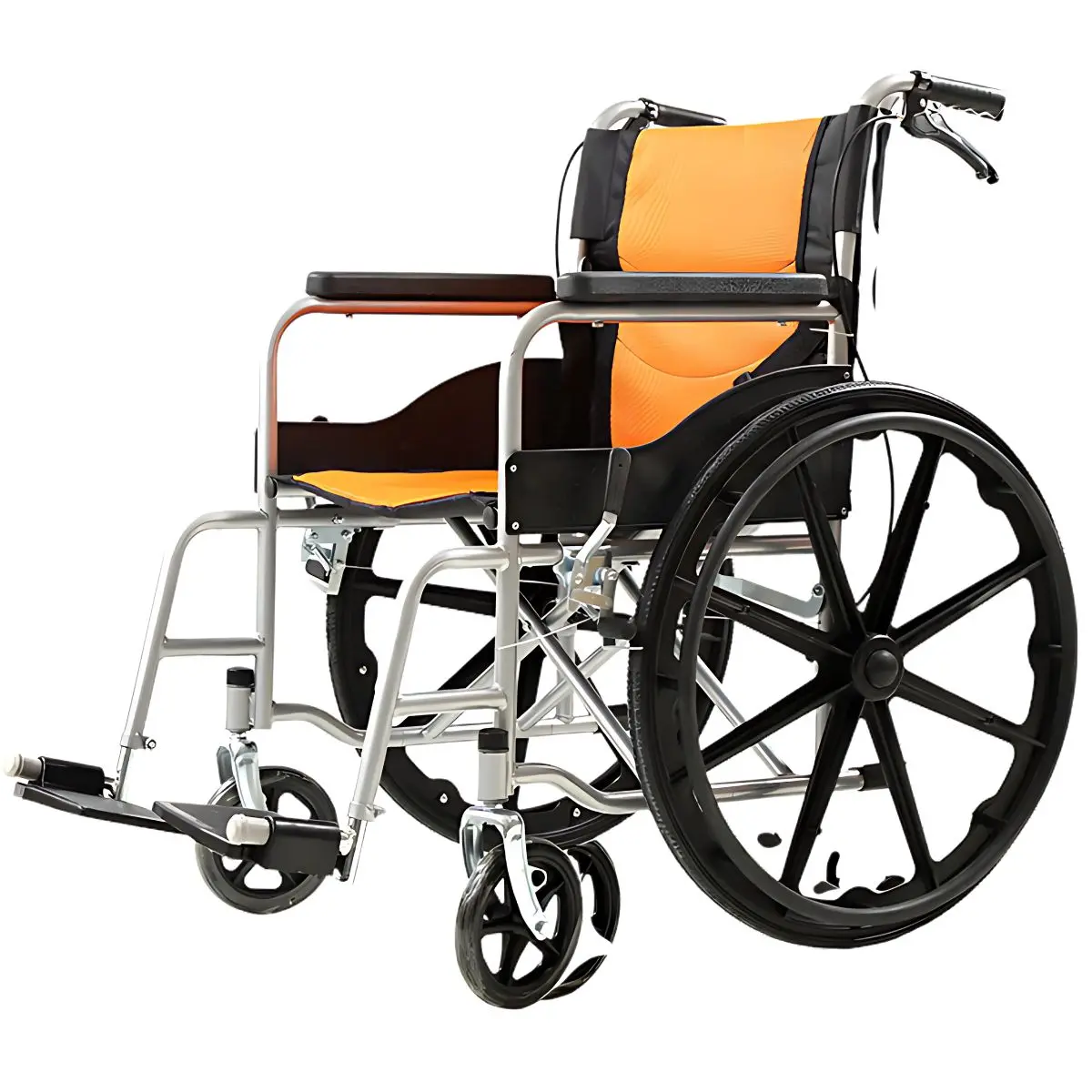 Silla De Ruedas Plegable De 24”. Soporta Hasta 100Kg. Multifunción. 1