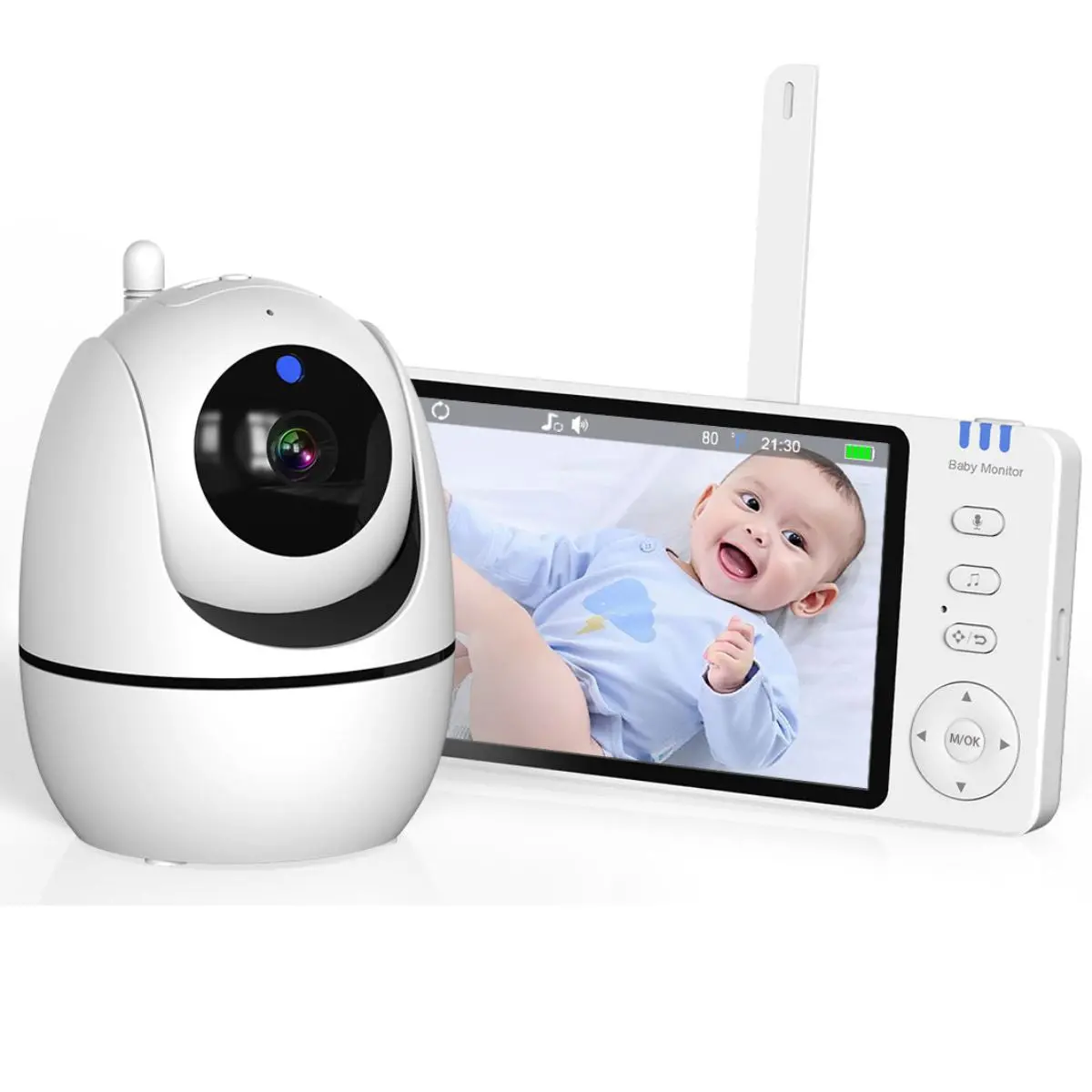 Monitor De Video Para Bebe 5'' Con Visión Nocturna Hd. Videovigilancia Con Radio Para Niños. Baby Cam. 1
