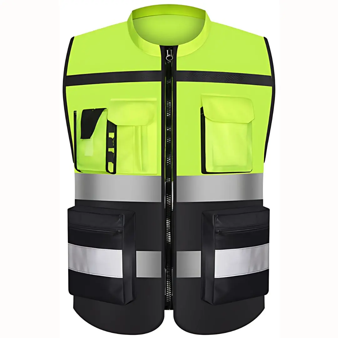 Chaleco Reflectivo De Seguridad. Con Zipper Y Bolsillos. Color Amarillo. Talla Única. 1
